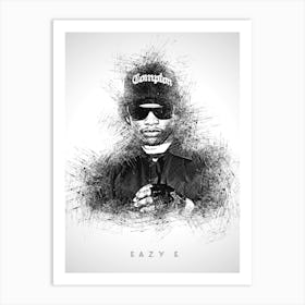 Eazy E Rapper Sketch Art Print