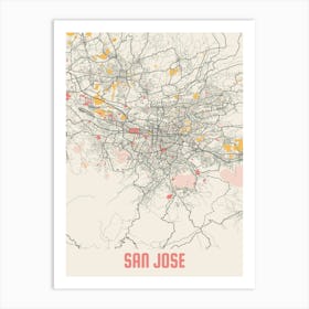 San Jose Map Poster Art Print