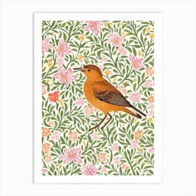 Dipper William Morris Style Bird Art Print