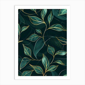 Seamless Pattern With Leaves 2 Art Print