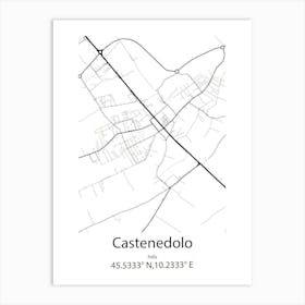 Castenedolo,Italy Minimalist Map Art Print