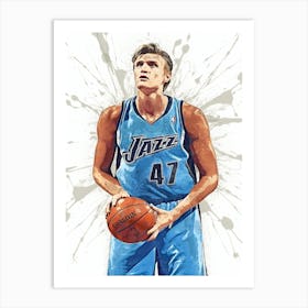 Andrei Kirilenko Utah Jazz 1 Art Print