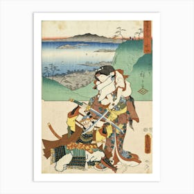 Minakuchi Panoramic View Of Mount Iwafuri By Utagawa Kunisada And Utagawa Hiroshige Art Print
