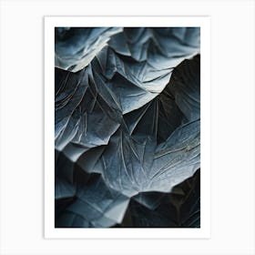 Crinkled Patterned Paper Close Up Texture Revealing Abstract Creases Interplay Of Shadows And Ligh Art Print