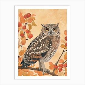 Burmese Fish Owl Japanese Painting 5 Art Print