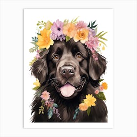 Newfoundland Portrait With A Flower Crown, Matisse Painting Style 2 Art Print