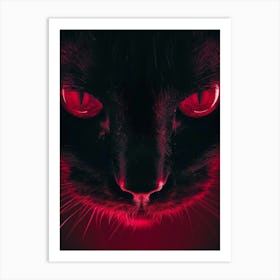 Cat With Red Eyes 3 Art Print