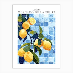 Mercado De La Fruta Lemons Illustration 1 Poster Art Print