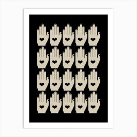 Hands Black 1 Art Print