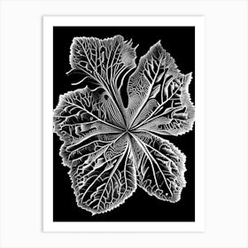 Malva Leaf Linocut 2 Art Print