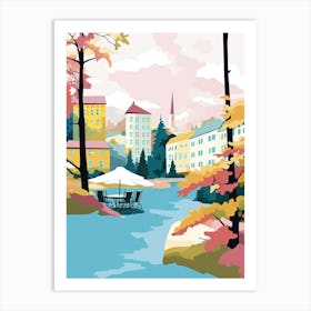 Espoo, Finland, Flat Pastels Tones Illustration 3 Art Print