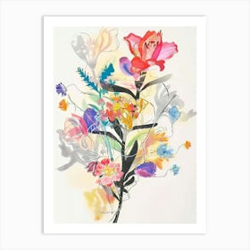 Kangaroo Paw 1 Collage Flower Bouquet Art Print