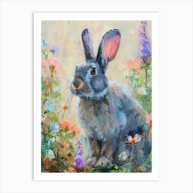Silver Marten Rabbit Painting 3 Art Print
