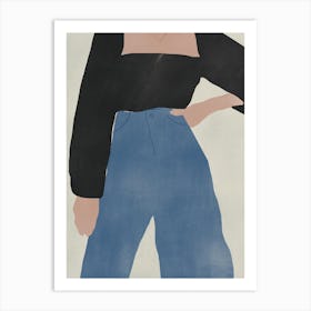 Pose With Black And Blue Art Print