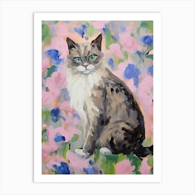 A Ragdoll Cat Painting, Impressionist Painting 1 Art Print