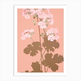 Geraniums Flower Big Bold Illustration 2 Art Print