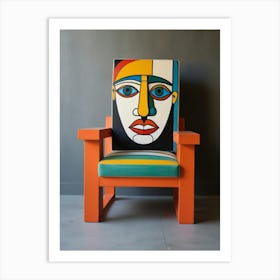 Chair With A Face Art Print