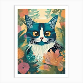 Cat In The Garden 2 Art Print