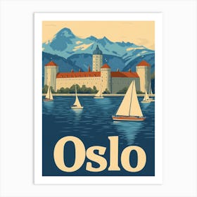 Aihrgdesign A Retro Travel Poster For Oslo Art Print