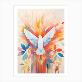 Bird Painting Collage Dove 2 Art Print