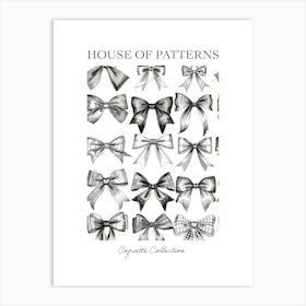 Black And White Bows 2 Pattern Poster Art Print