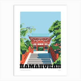 Kamakuras Tsurugaoka Hachimangu Japan 1 Colourful Illustration Poster Art Print