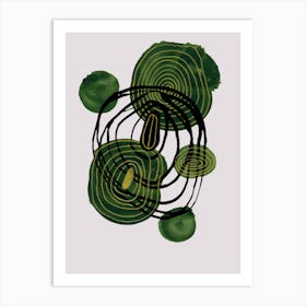 Lines and Green 1 Art Print