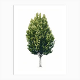 Poplar Tree Pixel Illustration 1 Art Print