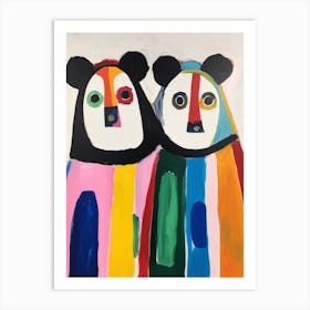 Colourful Kids Animal Art Panda Art Print