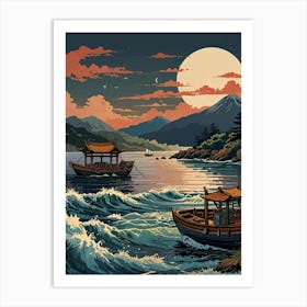 Asian Landscape Painting Art Print