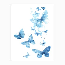 Blue Butterflies 2 Art Print