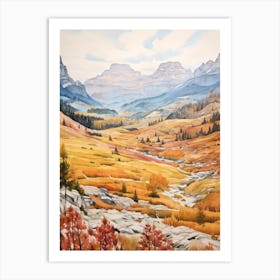 Autumn National Park Painting Dolomiti Bellunesi National Park Italy 3 Art Print