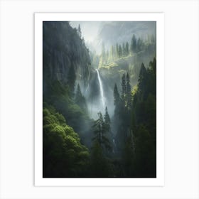 Waterfall Forest (27) Art Print