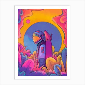 The Astronaut And Cat Art Print