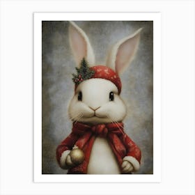 Santa Bunny 8 Art Print