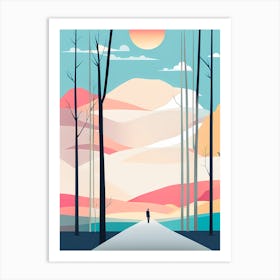 Landscape With Trees VECTOR ART Art Print