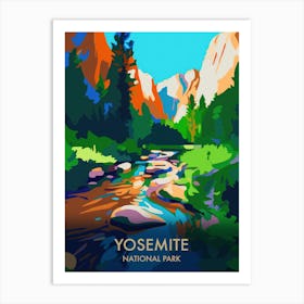 Yosemite National Park Matisse Style Vintage Travel Poster 1 Art Print