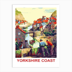 Yorkshire Coast Vintage Travel Poster Art Print