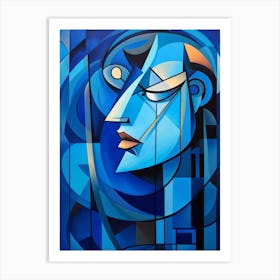 Cubist Abstract Geometric Lady Illustration 7 Art Print