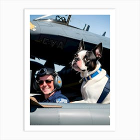 Dog In The Cockpit Art Print