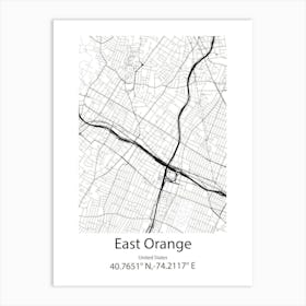 East Orange,United States Minimalist Map Art Print