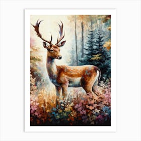 Deer In The Forest 5 Art Print