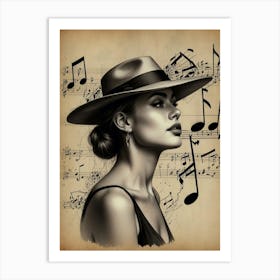 Woman In A Hat 17 Art Print