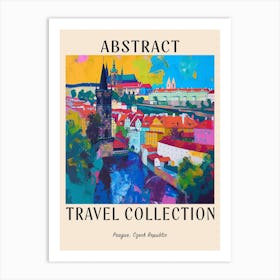 Abstract Travel Collection Poster Prague Czech Republic 2 Art Print