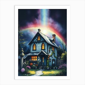 Rainbow House 1 Art Print