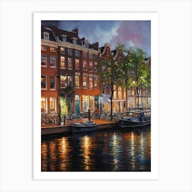 Amsterdam At Night Art Print