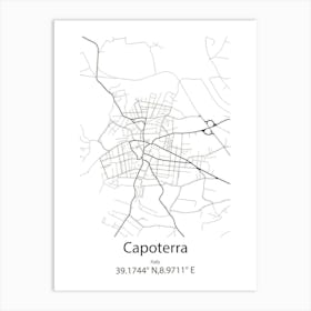 Capoterra,Italy Minimalist Map Art Print