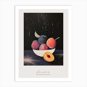 Art Deco Plums In A Bowl Poster Art Print