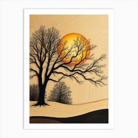 Autumn Sunset Tree Poster