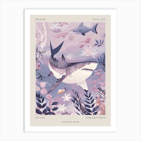 Purple Thresher Shark Illustration 1 Poster Art Print